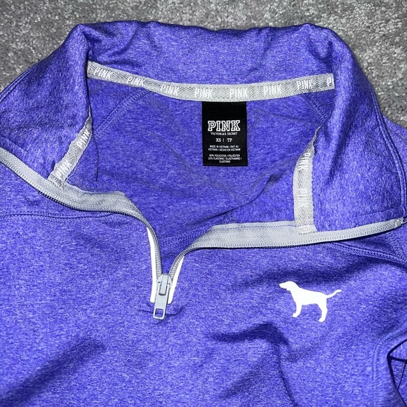 PINK Victoria Secret Purple Quarter-Zip Puller - Picture 3 of 3